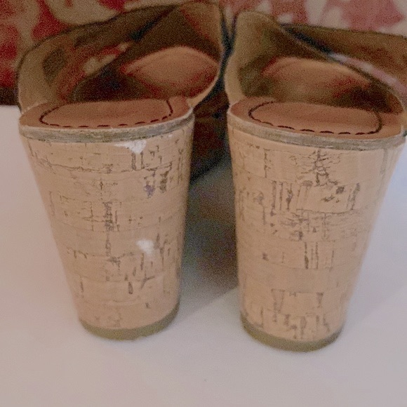 Sonoma Life& Style women’s black wedge slip on sandals, cork style 3” heel-8.5 🌹 - Picture 6 of 9